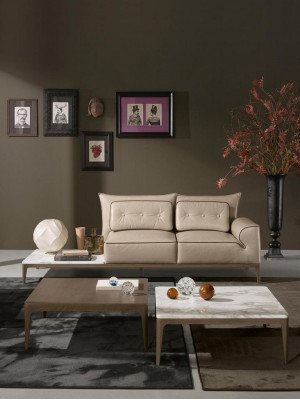 Luksusowy Ustawić Zestaw sofowy 2+1 Siedziba Sofa Sofy Fotel Skóra 2szt. PRIANERA