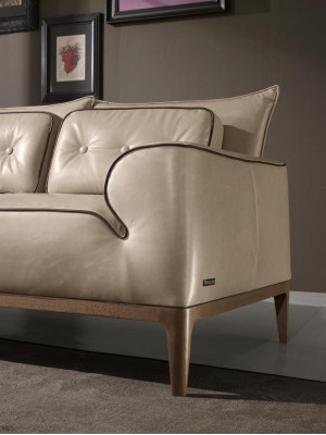 Luksusowy Ustawić Zestaw sofowy 2+1 Siedziba Sofa Sofy Fotel Skóra 2szt. PRIANERA