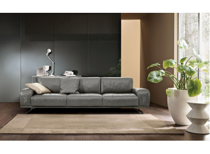 Sofa 3 Siedziba Luxury Meble Salon Skóra Sofa Trzyosobowa Szara Design Prianera