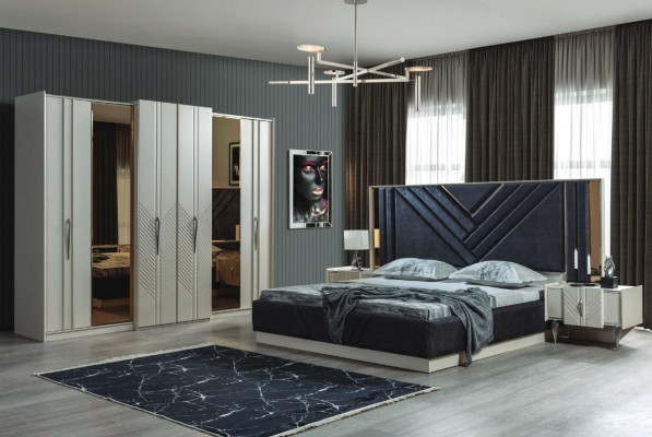 Sypialnia łóżka Designer Szafa Drewno Szafki nocne Ustawić