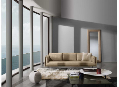 Luksusowa trzyosobowa kanapa Prianera Relaks Podkładka Meble Beżowe Kanapy Sofy Skóra