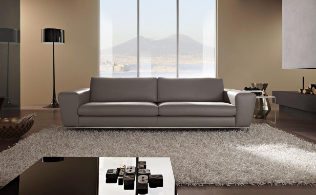 Nowoczesna kanapa Skóra Sofy Design Sofa Trzyosobowa Siedziba Szara Sofa 3 Siedziba Prianera
