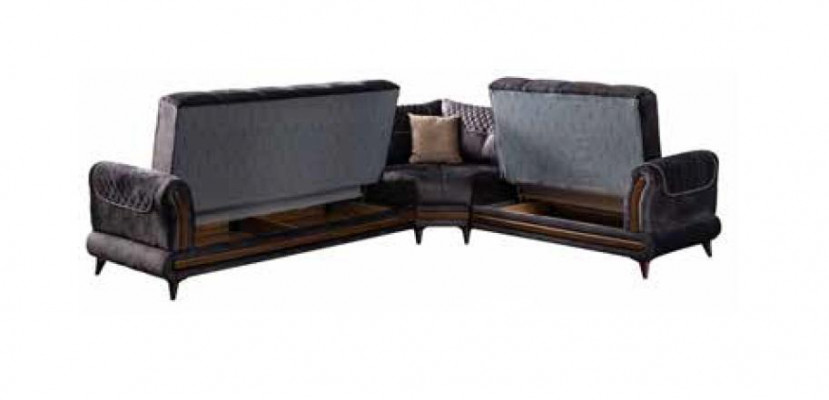 Szara nowoczesna sofa Narożnikowa kanapa meble tekstylne wygodna sofa w kształcie L nowa