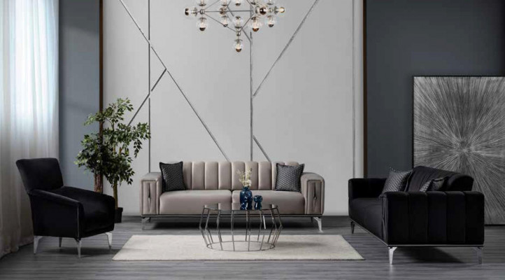 Wygodna Sofa Tapicerowana Luksusowa Sofa Nowoczesny Styl Kolor Beżowy do Salonu
