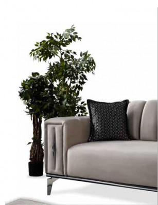 Wygodna Sofa Tapicerowana Luksusowa Sofa Nowoczesny Styl Kolor Beżowy do Salonu