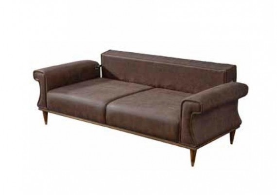 Brązowa Nowoczesna Tapicerowana Sofa Sofy Trzyosobowa Kanapa Meble Tekstylne Nowoczesne