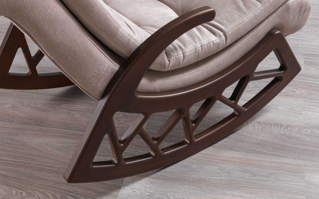 Fotel bujany Modern Drewno Noble salon Relaks Meble rama drewniana Nowość