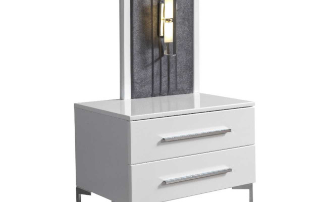 Białe Drewno Szafki nocne Designer Exclusive Stolik nocny Sypialnia Meble