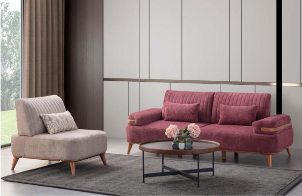 Dwukolorowy salon Zestaw sofowy Designer Meble 3-miejsce siedzące Noble Fotel