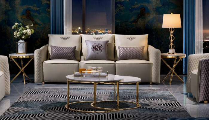 Boczna kanapa Tabela Okrągły stoły Okrągły Sofa Metal Szkło Luxury Designer