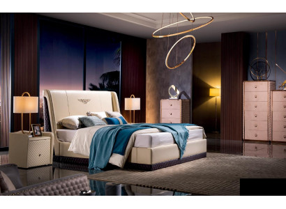 Skóra Łóżko Łóżko Podwójne Małżeństwo Nowoczesna Rama Luksusowy Sleep Pokój Hotel