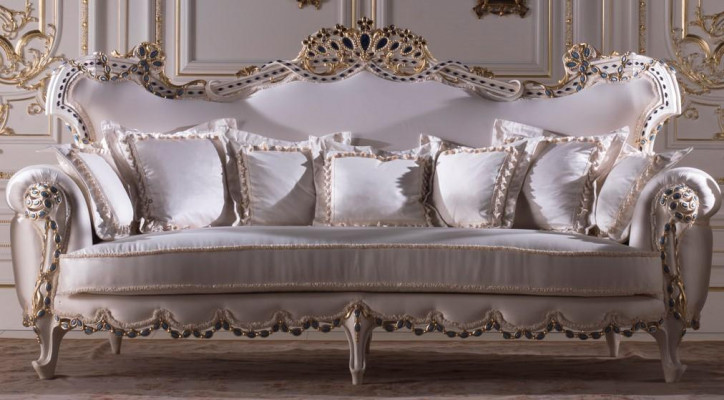 Klasyczna sofa trzyosobowa Żywy krajobraz sofa tekstylna 3 Siedziba Baroque