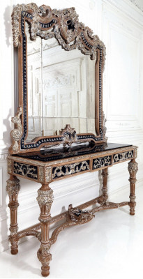 Konsola Classic Lustro Toaletka Tabela Braun Drewno Sypialnia Meble Nowość