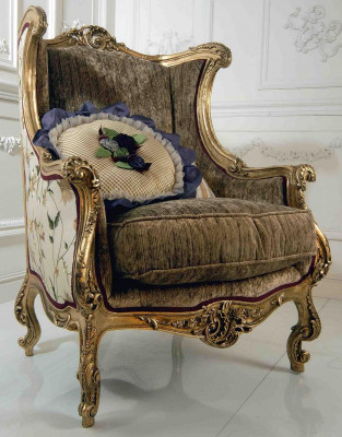 Fotel Biblioteka Krzesło UszyFotel Podkładka Meble Włoskie Luxury Krzesła Nowość