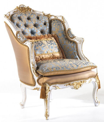 Fotel Biblioteka Czytanie Krzesło UszyFotel Sofa Podkładka Włoskie Meble Luxury