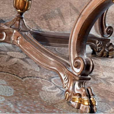 Stół obiadowy Okrągły salon stoły Drewno Royal Baroque Włoskie Meble Baroque