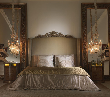 Chesterfield Large Bed Zagłówek łóżka Baroque Rokoko Royal Style Meble