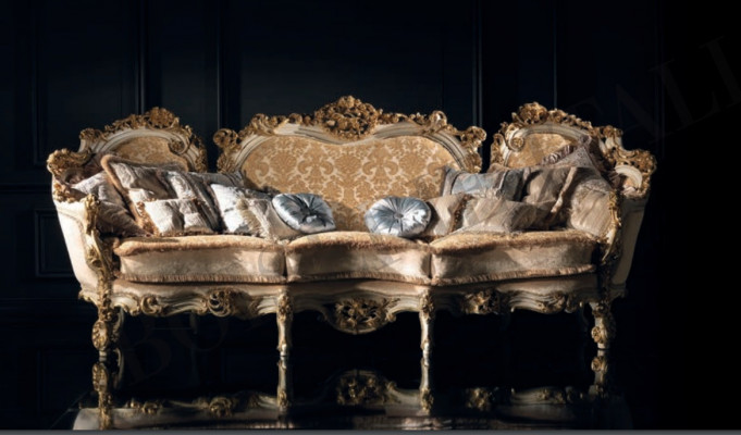 Design Sofa 4-osobowa Siedziba Sofy Włókiennicze Barokowe Włochy Meble 4 miejsce do siedzenia Kanapa Podkładka
