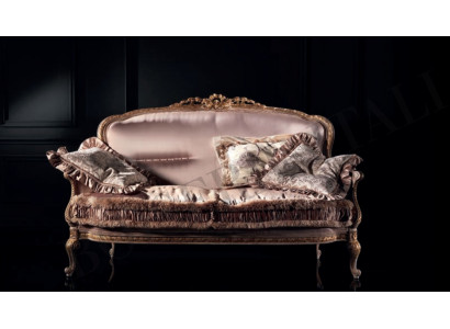 Sofa 2 miejsce do siedzenia Kanapa Drewno Tapicerka Meble Kanapy Meble włoskie Nowe