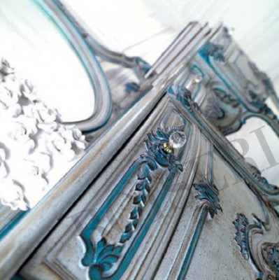 konsola Stolik ścienny Kredens Konsole klasyczne Stół konsolowy z Lustro Luxus