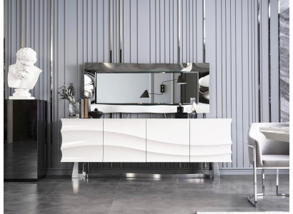 Kredens + Lustro Salon Meble Do Domu Drewno Toaletka Kredens Nowy