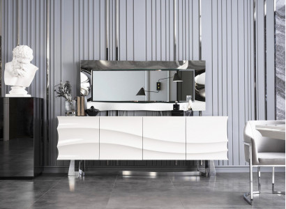 Kredens + Lustro Salon Meble Do Domu Drewno Toaletka Kredens Nowy