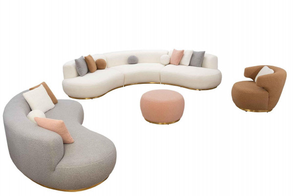 Żywy krajobraz Kanapa xxl Sofa Duża Kanapa Owalny Zestaw narożny Sofa materiałowa