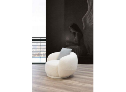 Nowoczesny Okrągły Fotel Beżowy Lounge Meble Club Furnishings Design Fotel