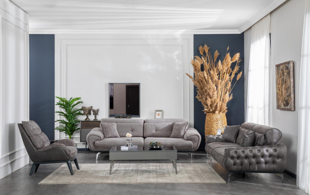 Zestaw sofowy 331 miejsce do siedzenia przy stoliku kawowym Meble Luxury Design Chesterfield Living Room