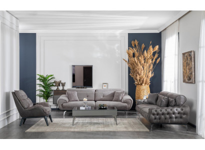 Zestaw sofowy 331 miejsce do siedzenia przy stoliku kawowym Meble Luxury Design Chesterfield Living Room