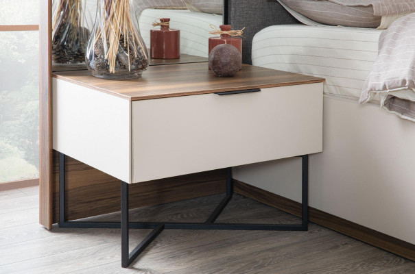 Szafki nocne Biały Nowoczesny Design Meble Luksusowe Eleganckie Piękne Sypialnia