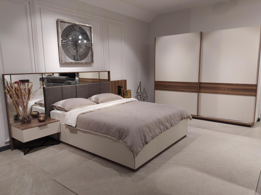 Szafki nocne Biały Nowoczesny Design Meble Luksusowe Eleganckie Piękne Sypialnia