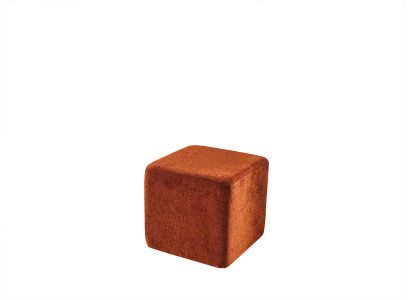 Podnóżek Stołek Cube Luxury Meble Design Style Lounge Club Materiał pomarańczowy