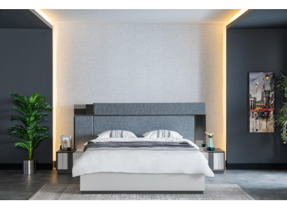 Luksusowy Hotel Sypialnia Meble Łóżko z 2x stoliki nocne 3-częściowe. Zestaw kompletny