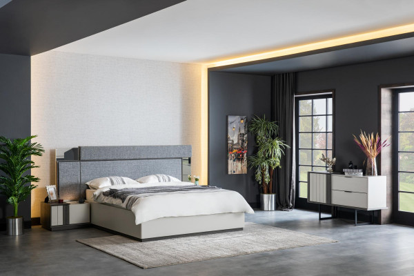 Kompletny zestaw Design Sypialnia Kredens Lustro 2-częściowy. Zestaw Drewno Komody