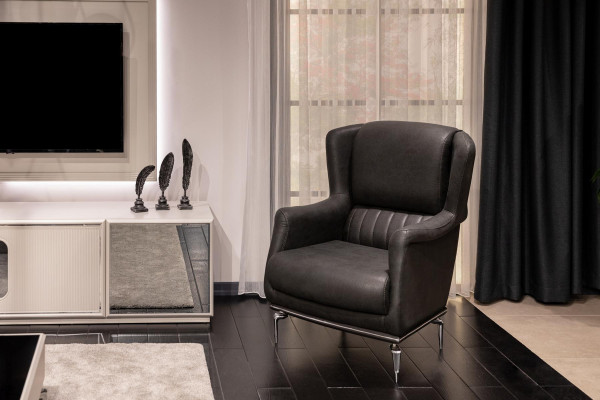 Zestaw wypoczynkowy Fotel Designer Lounge Luksusowe brązowe meble Lounge Club