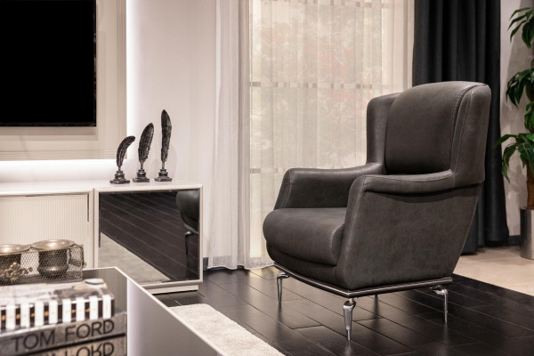 Zestaw wypoczynkowy Fotel Designer Lounge Luksusowe brązowe meble Lounge Club