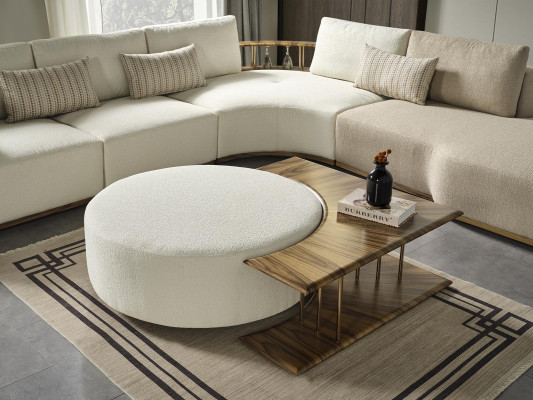 Stołek salon nowe Drewno z Włókienniczy Design Podkładka Biały Modern