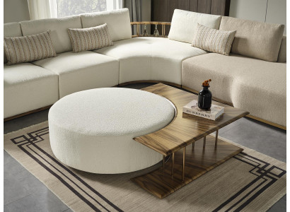 Stołek salon nowe Drewno z Włókienniczy Design Podkładka Biały Modern
