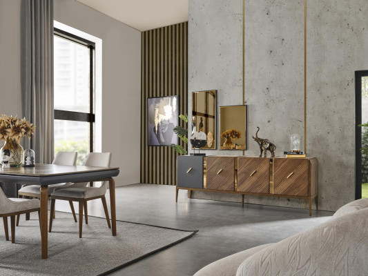 Krzesło jadalnia Modern Drewno Luxury Material Design Nowa Podkładka Beige