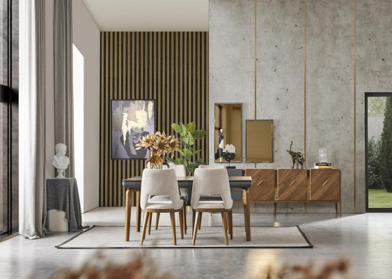 Krzesło jadalnia Modern Drewno Luxury Material Design Nowa Podkładka Beige