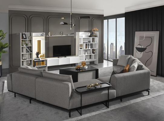 stolik kawowy salon meble luksusowy materiał Drewno nowoczesny nowy design szary