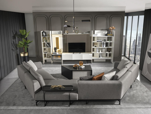 stolik kawowy salon meble luksusowy materiał Drewno nowoczesny nowy design szary