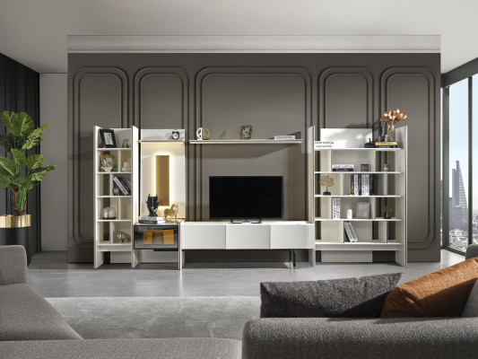 Luksusowa jednostka ścienna design Ściana Szafa Salon TV ściana Półka
