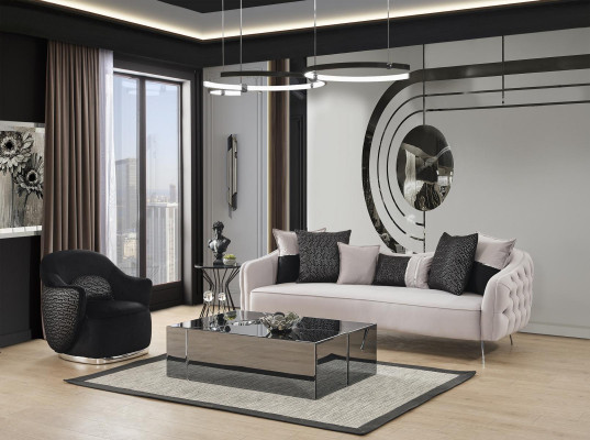 Zestaw sofowy 41 miejsce do siedzenia stolik kawowy Kompletny, designerski zestaw 3-częściowy do salonu