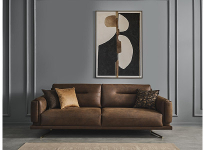 Sofa do Salonu 4 miejsce do siedzenia Luksusowe Kanapy Podkładka Meble New Modern brąz