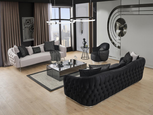 Sofa 4 miejsce do siedzenia Luksus Designer Luksusowe Meble nowy Czarny salon