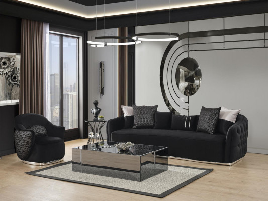 Sofa 4 miejsce do siedzenia Luksus Designer Luksusowe Meble nowy Czarny salon