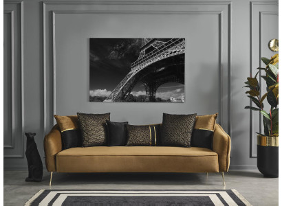 Sofa 3 miejsce do siedzenia Brown Włókienniczy Living Room Design Couch Modern New Luxury