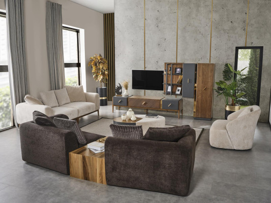 Sofa 3 miejsce do siedzenia Biały Materiał Salon Luksusowe Meble Kanapa Nowe Nowoczesne